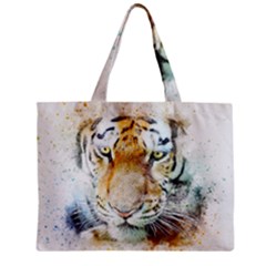 Tiger Animal Art Abstract Zipper Mini Tote Bag by Celenk