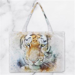 Tiger Animal Art Abstract Zipper Medium Tote Bag by Celenk
