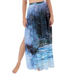River Water Art Abstract Stones Maxi Chiffon Tie-up Sarong by Celenk