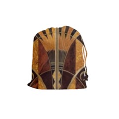 Art Deco Gold Drawstring Pouches (medium)  by NouveauDesign