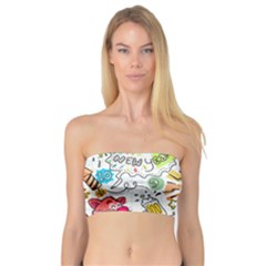 Doodle New Year Party Celebration Bandeau Top by Celenk