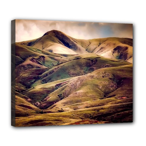 Iceland Mountains Sky Clouds Deluxe Canvas 24  X 20   by Celenk