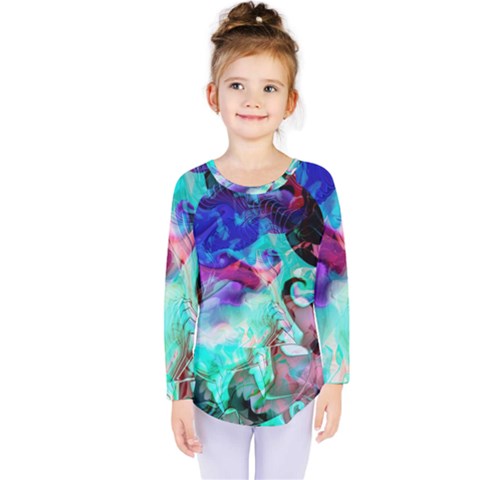 Background Art Abstract Watercolor Kids  Long Sleeve Tee by Celenk