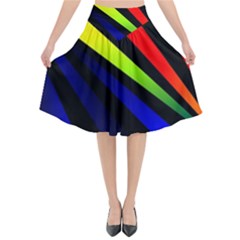 Graphic Design Computer Graphics Flared Midi Skirt by Celenk