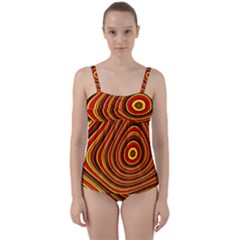 Fractal Art Mathematics Generated Twist Front Tankini Set by Celenk