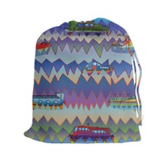 Zig Zag Boats Drawstring Pouches (xxl) by CosmicEsoteric