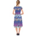 Zig zag boats Cap Sleeve Front Wrap Midi Dress View2