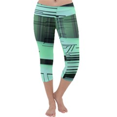 Futuristic Urban Architecture Capri Yoga Leggings by Celenk