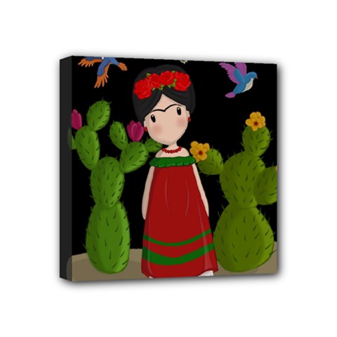 Frida Kahlo Doll Mini Canvas 4  X 4  by Valentinaart