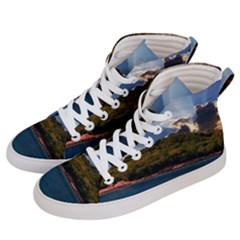 Island God Rays Sky Nature Sea Men s Hi-top Skate Sneakers by Celenk