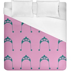 Pink Flower Teal Hat Duvet Cover (king Size) by snowwhitegirl
