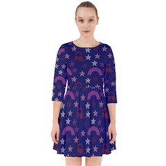Music Stars Navy Smock Dress by snowwhitegirl
