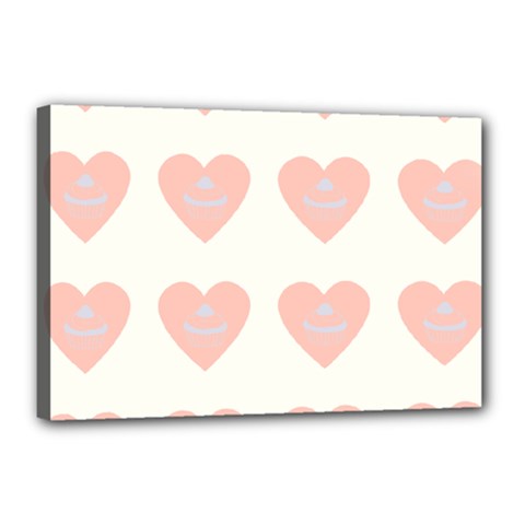 Cupcake White Pink Canvas 18  X 12  by snowwhitegirl