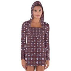 Grey Pink Lilac Brown Eggs On Brown Long Sleeve Hooded T-shirt by snowwhitegirl