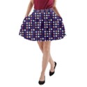 Peach Purple Eggs On Navy Blue A-Line Pocket Skirt View1