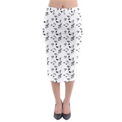 White Music Notes Midi Pencil Skirt by snowwhitegirl