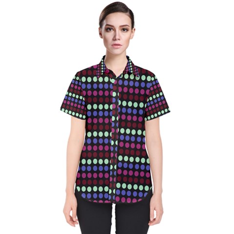 Multi Black Dots Women s Short Sleeve Shirt by snowwhitegirl