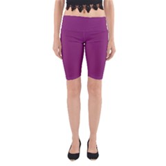 Grape Purple Yoga Cropped Leggings by snowwhitegirl