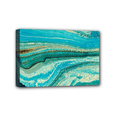 Mint,gold,marble,nature,stone,pattern,modern,chic,elegant,beautiful,trendy Mini Canvas 6  X 4  by NouveauDesign
