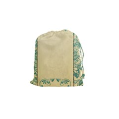 Art Nouveau Green Drawstring Pouches (small)  by NouveauDesign