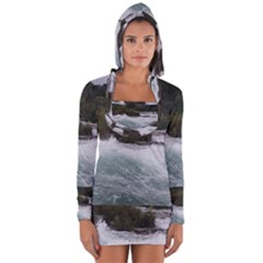 Sightseeing At Niagara Falls Long Sleeve Hooded T-shirt by canvasngiftshop