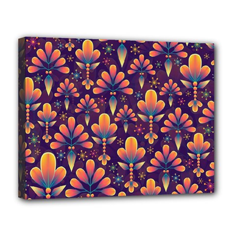 Abstract Background Floral Pattern Canvas 14  X 11  by Nexatart