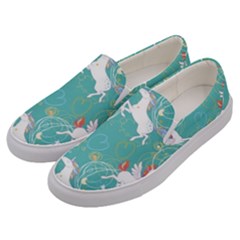 Magical Flying Unicorn Pattern Men s Canvas Slip Ons by Bigfootshirtshop