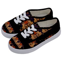 Geisha With Friends In Lotus Garden Having A Calm Evening Kids  Classic Low Top Sneakers by pepitasart