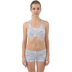 Ornament Vector Retro Back Web Sports Bra Set by Nexatart