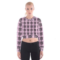 Three Women Pink Cropped Sweatshirt by snowwhitegirl