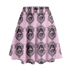 Three Women Pink High Waist Skirt by snowwhitegirl