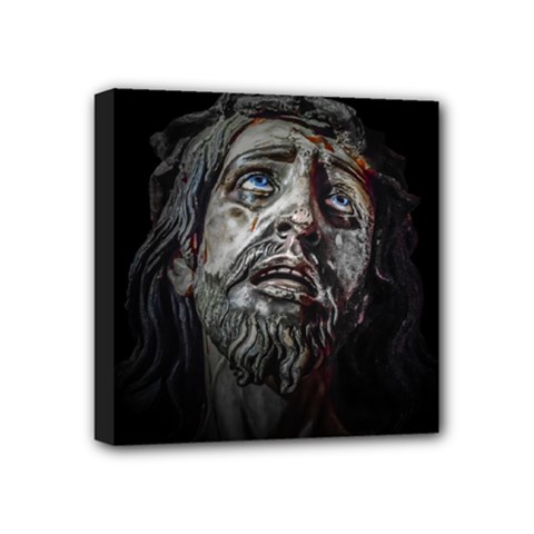 Jesuschrist Face Dark Poster Mini Canvas 4  X 4  by dflcprints