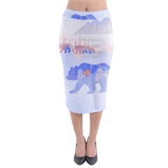 My Tribe,modern Art Midi Pencil Skirt by NouveauDesign