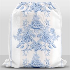 Beautiful,pale Blue,floral,shabby Chic,pattern Drawstring Bag (large) by NouveauDesign