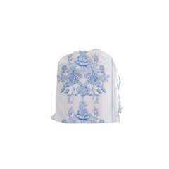Beautiful,pale Blue,floral,shabby Chic,pattern Drawstring Pouches (xs)  by NouveauDesign