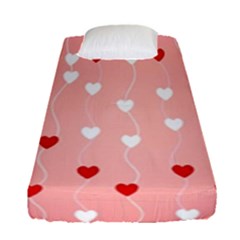 Heart Shape Background Love Fitted Sheet (single Size) by Nexatart