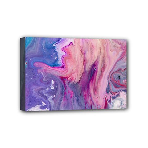 Marbled,ultraviolet,violet,purple,pink,blue,white,stone,marble,modern,trendy,beautiful Mini Canvas 6  X 4  by NouveauDesign