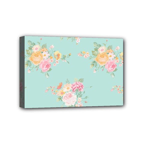 Mint,shabby Chic,floral,pink,vintage,girly,cute Mini Canvas 6  X 4  by NouveauDesign
