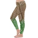 Knitted Wool Square Beige Green Classic Winter Leggings View2
