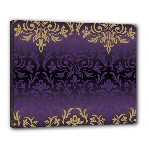 Art Nouveau,vintage,damask,gold,purple,antique,beautiful Canvas 20  X 16  by NouveauDesign