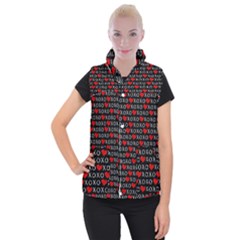 Xoxo Valentines Day Pattern Women s Button Up Puffer Vest by Valentinaart