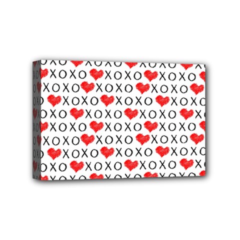 Xoxo Valentines Day Pattern Mini Canvas 6  X 4  by Valentinaart