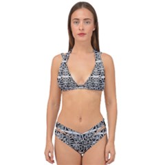 Dark Oriental Ornate Pattern Double Strap Halter Bikini Set by dflcprints