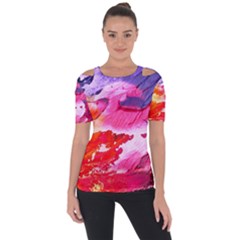 Abstract Art Background Paint Short Sleeve Top by Nexatart