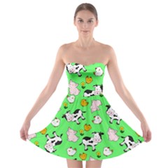The Farm Pattern Strapless Bra Top Dress by Valentinaart
