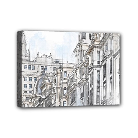 Architecture Building Design Mini Canvas 7  X 5  by Nexatart