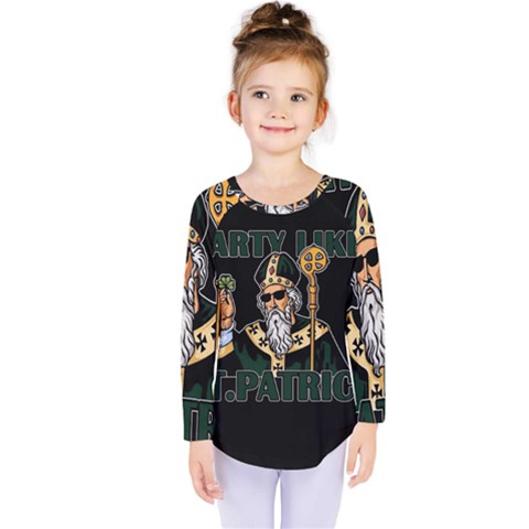  St  Patricks Day  Kids  Long Sleeve Tee by Valentinaart