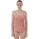 Dot Peach Twist Front Tankini Set View1