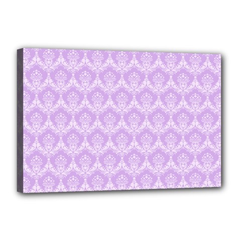 Damask Lilac Canvas 18  X 12  by snowwhitegirl