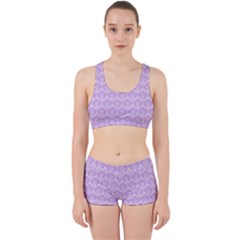 Damask Lilac Work It Out Sports Bra Set by snowwhitegirl